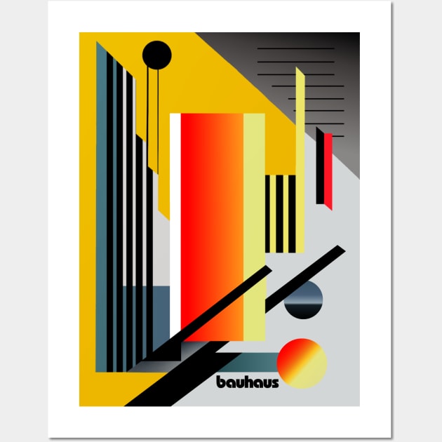 Bauhaus yellow and red artwork Wall Art by KOTOdesign